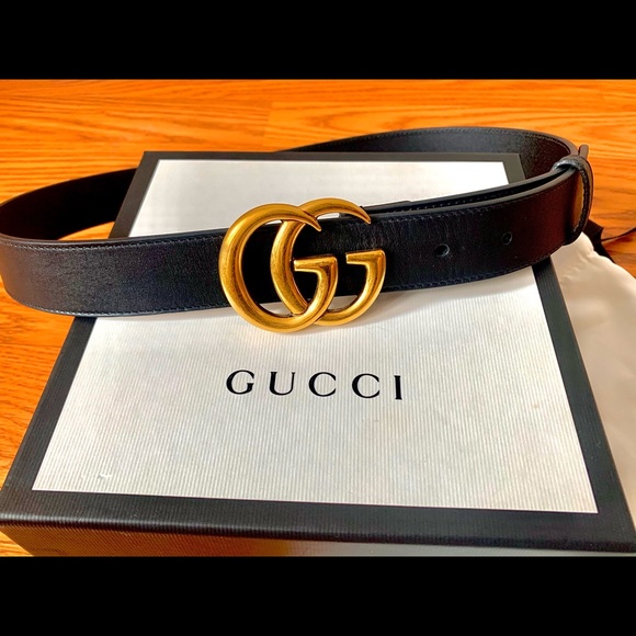 Leather Gucci Double G Belt